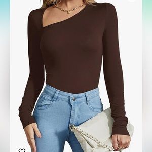 Brown Long Sleeve Bodysuit